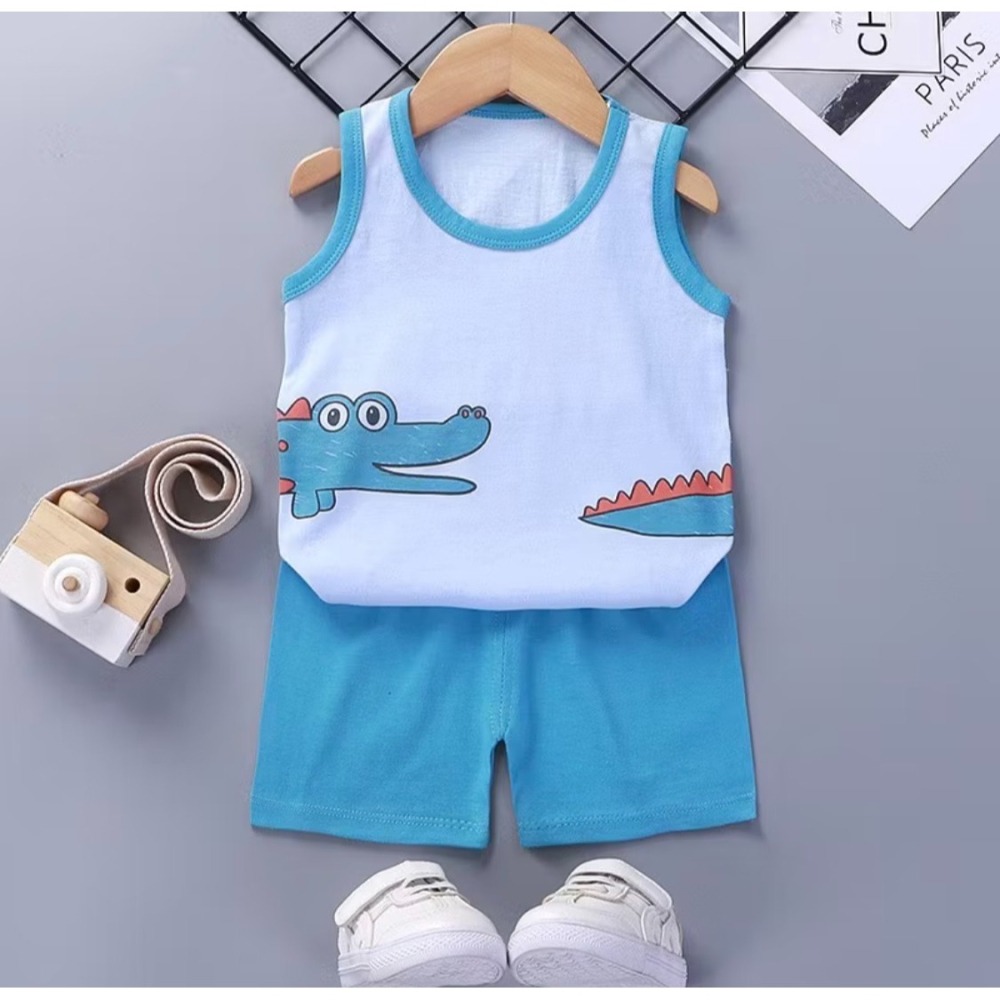 男童夏天無袖套裝  ( 上衣+褲子 ) 組-細節圖5