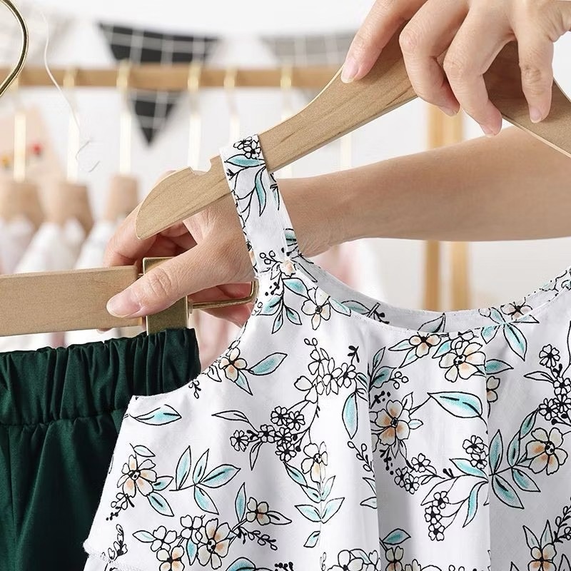 韓版夏季洋氣女童套裝碎花背心吊帶兩件套-細節圖4