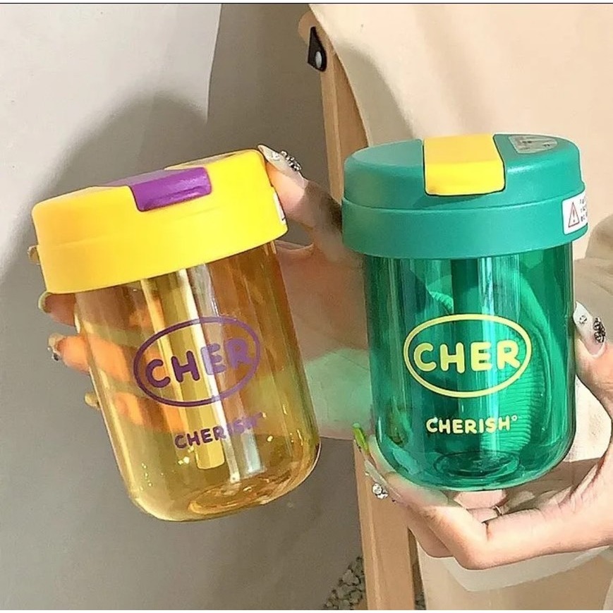 杯子 ins 高顏值簡約 可愛韓版學習吸管杯防摔   300cc-細節圖2