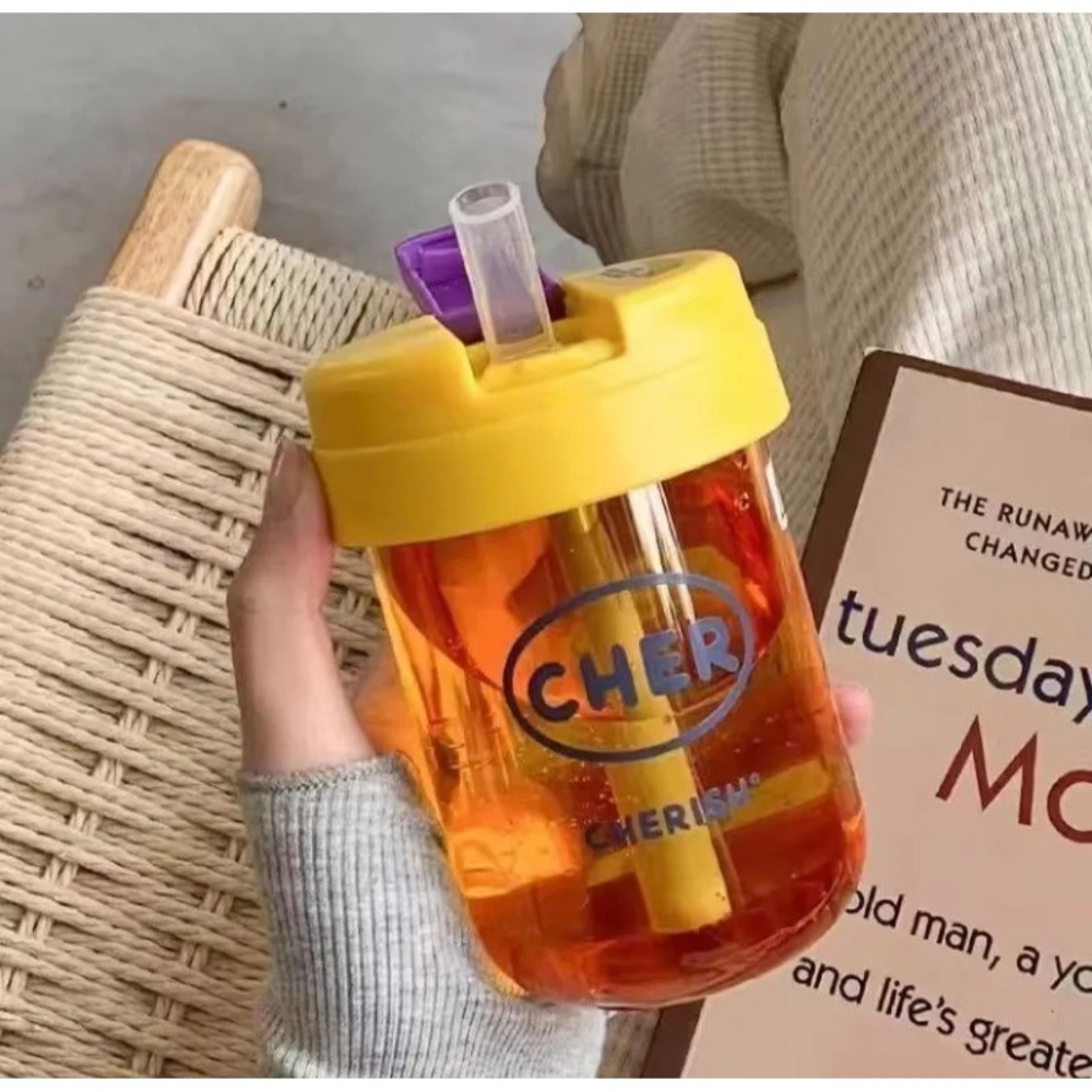 杯子 ins 高顏值簡約 可愛韓版學習吸管杯防摔   300cc-細節圖4