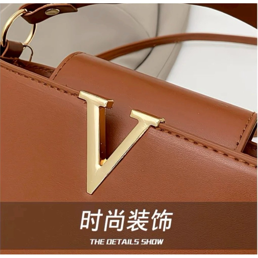 簡約 V 字裝飾手提 is 時尚包    * 無法放長夾 *-細節圖2
