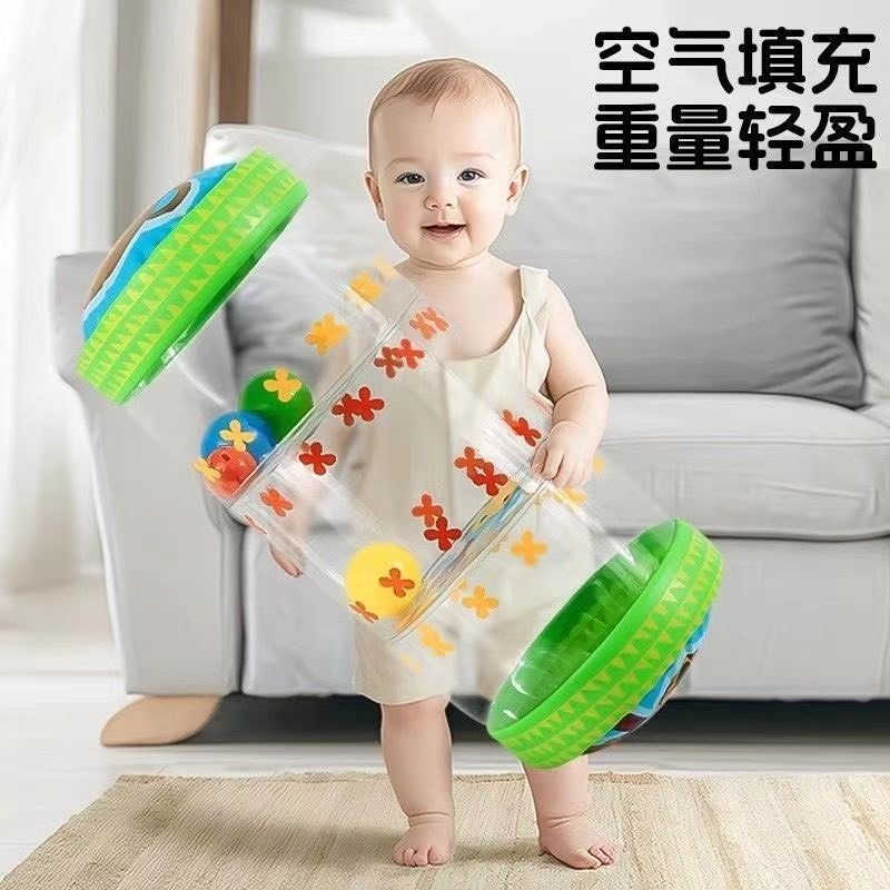 嬰兒學爬滾筒 輔助學爬 鍛鍊協調能力 滾筒鈴鐺玩具 0-1歲 寶寶學步引導6-8個月早教訓練-細節圖2