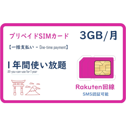 日本樂天電話卡/實體SIM卡*可海外接收簡訊