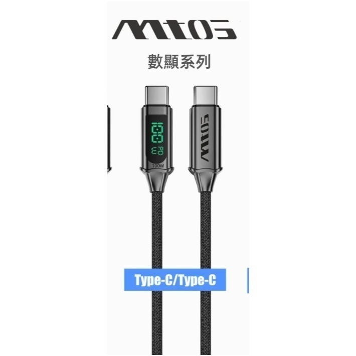 MTOS雙type c數顯1.5m快充傳輸線-細節圖2