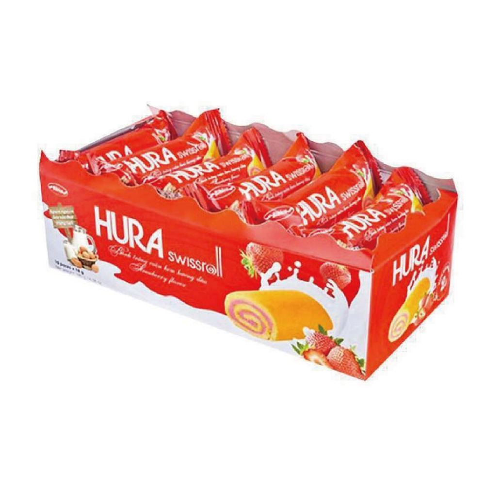 【快速出貨】現貨 HURA 草莓蛋糕 180g 10入裝 草莓糕餅 點心 蛋糕 草莓 越南 美食 進口 東南亞 團購-細節圖2