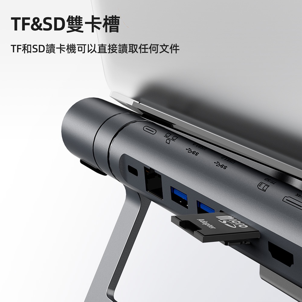 ACEFAST 多功能HUB筆電支架E5 PLUS  8 合1 USB-C HUB-台灣總代理公司貨兩年保固-現貨-細節圖7