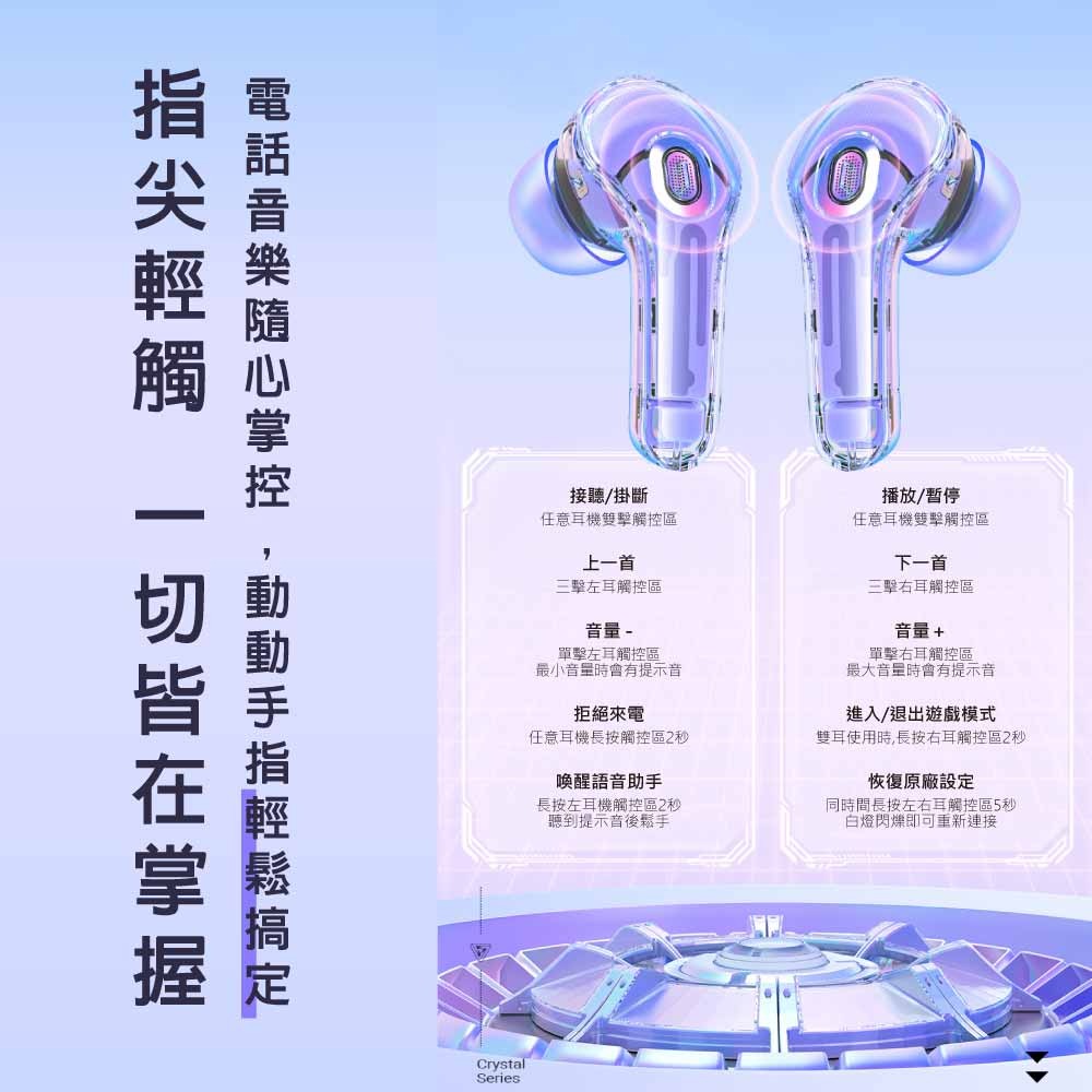 ACEFAST Crystal T8 小晶彩真無線藍牙耳機-台灣原廠公司貨-細節圖8
