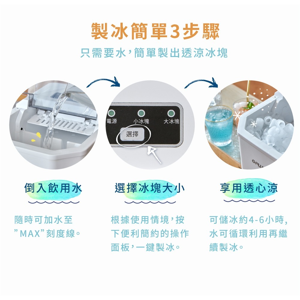 G-PLUS GP小冰快 微電腦全自動製冰機 GP-IM01 大小冰塊 長效保冰 大容量儲冰 露營-現貨免運-細節圖8