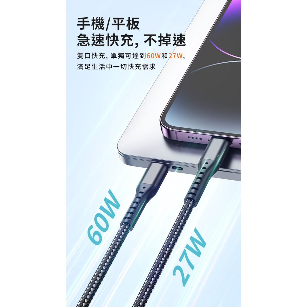 I.T.F PD67W+27W二合一/一對一/磁吸線 耐拉扯急速快充線iPhone線 Type-C線 -現貨保固一年-細節圖4