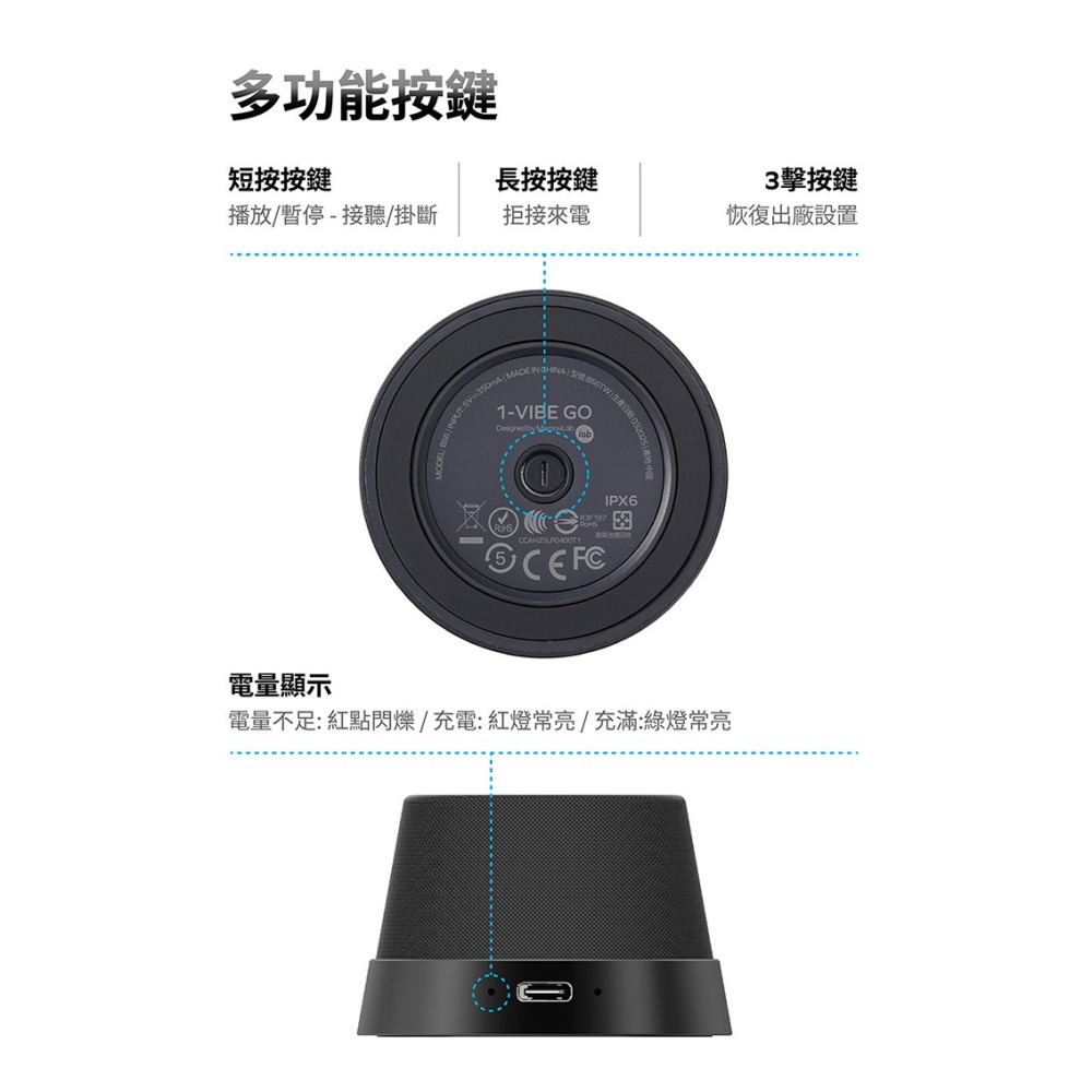 【Momax 】摩米士 1-Vibe Go BS6TW 迷你磁吸支架無線音箱-細節圖8