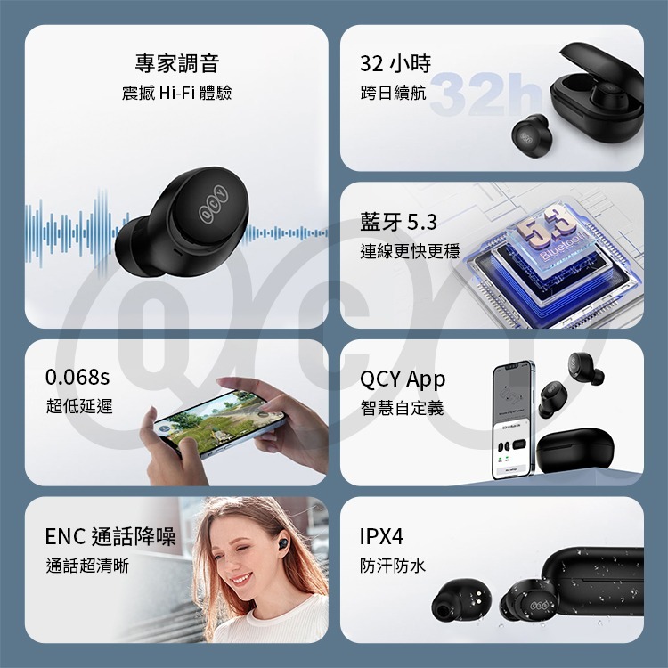 QCY ArcBuds Lite 入耳式真無線藍牙耳機 小體積 輕聽零負擔 原廠公司貨非水貨-細節圖3