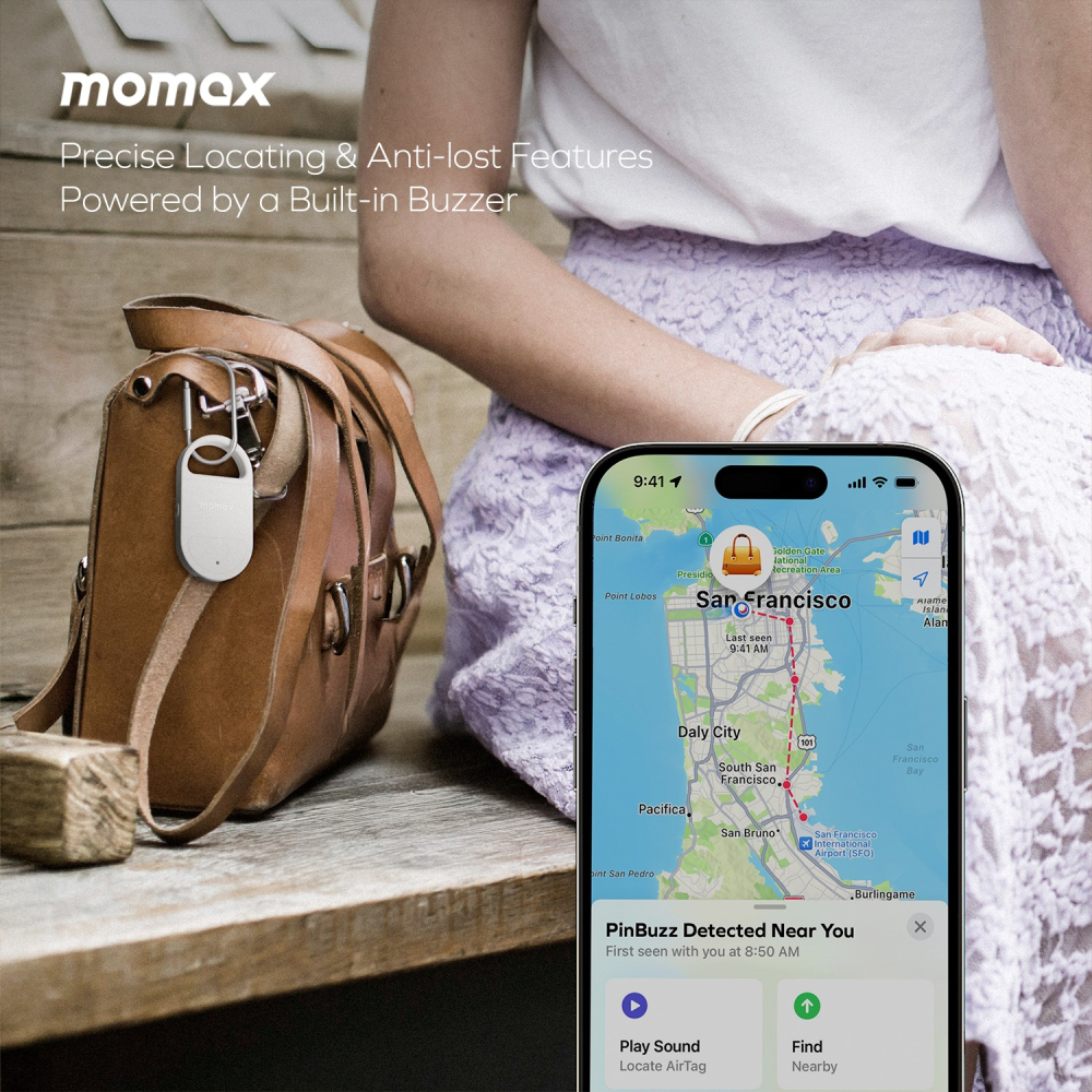 Momax 摩米士 PinBuzz 可充電防盜個人警報器 Find My 全球防丟-細節圖6