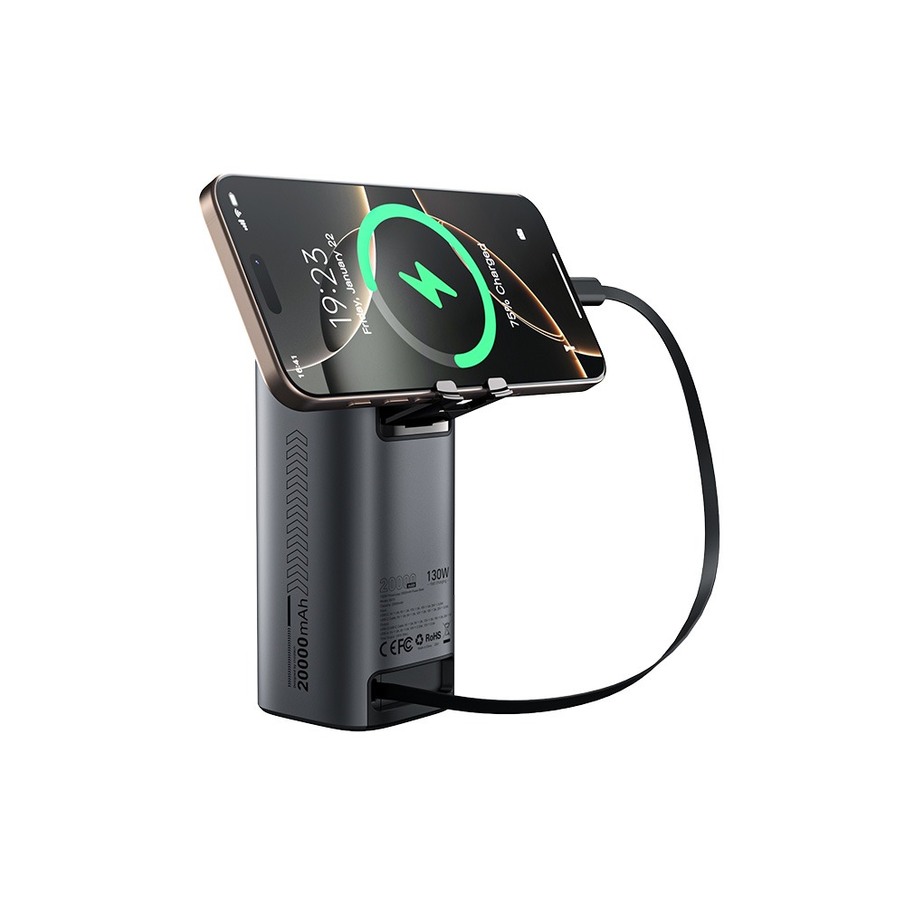 【CCC認證/Wh標示】Choetech 狠能充｜20000mAh PD130W 筆電快充自帶線行動電源 B815C-細節圖3