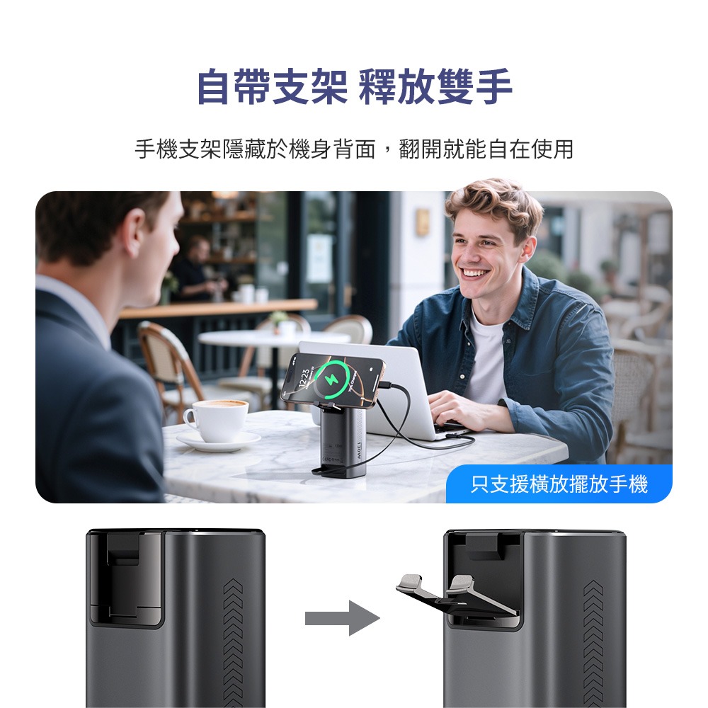 【CCC認證/Wh標示】Choetech 狠能充｜20000mAh PD130W 筆電快充自帶線行動電源 B815C-細節圖10