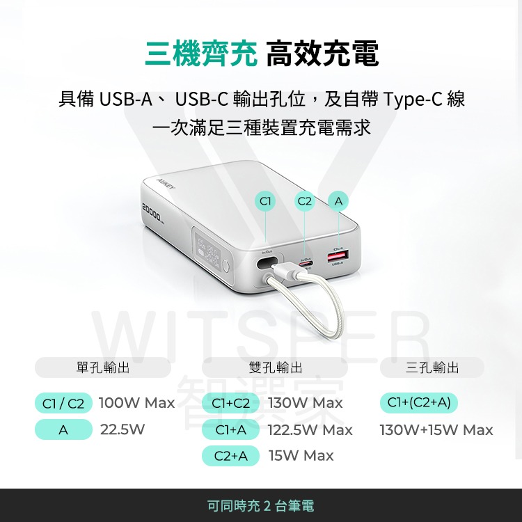 AUKEY Sling PB-Y47/PB-Y48 PD快充 行動電源 CCC認證/Wh標示 台灣現貨 2年保固-細節圖10