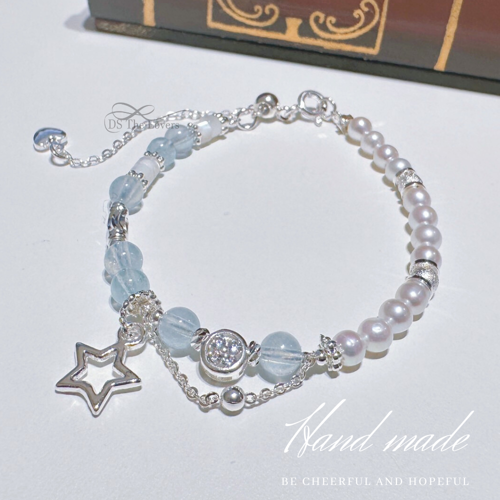 DS The Lovers 天然水晶設計 | 高品質天然珍珠 X 水晶手鍊 海藍寶|紫水晶|粉水晶 設計款水晶手鍊-細節圖5