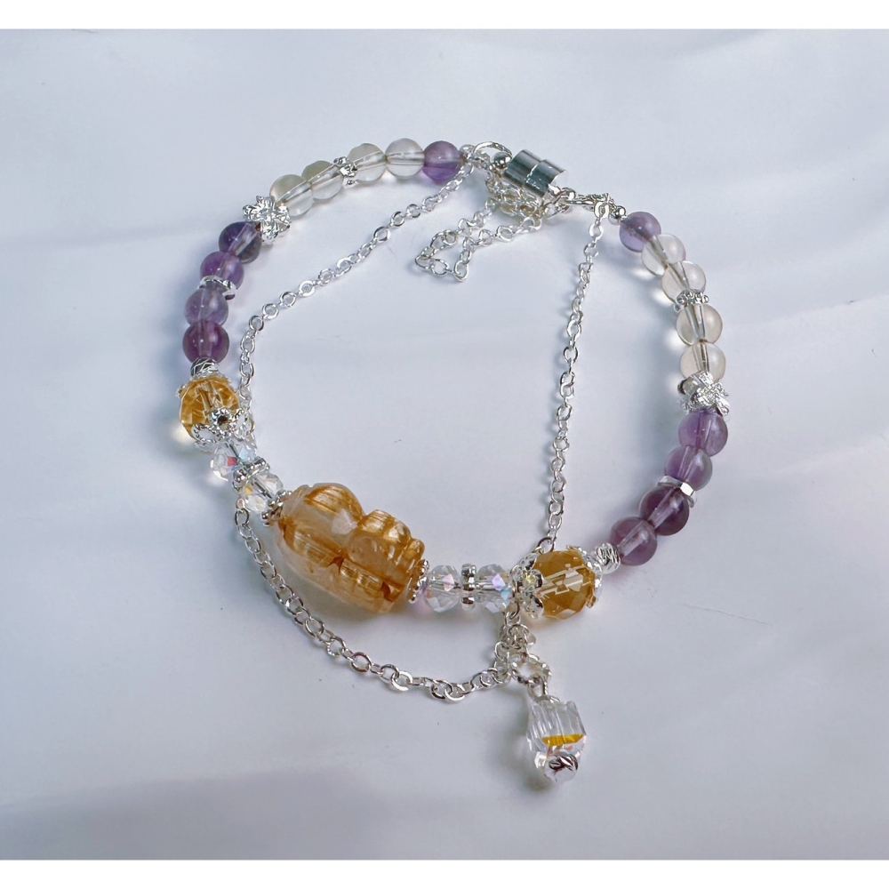 DS The Lovers 設計款 天然水晶 『招財聚富·鈦晶貔貅』雙層能量手鍊-細節圖4