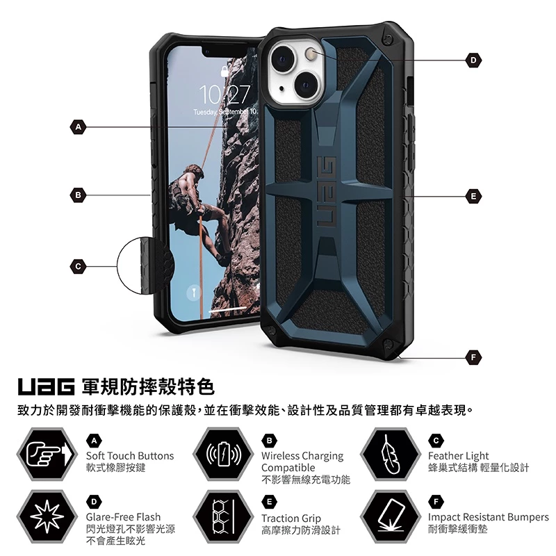 UAG  iPhone13 14 12 11 SE2 Pro max頂極款 耐衝擊軍規保護殼 實色款全透款 經典款防摔殼-細節圖9
