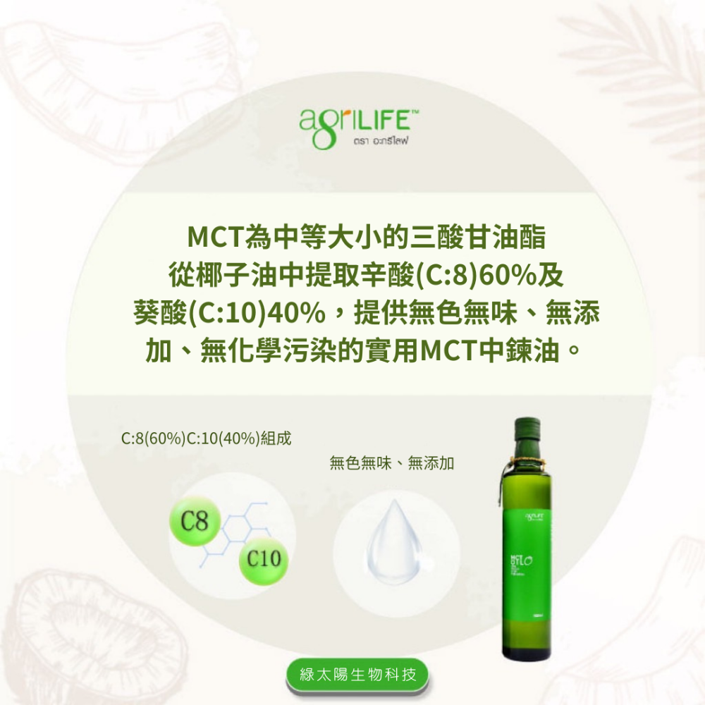 AgriLIFE中鏈MCT油C8/C10 (250ml/瓶)-細節圖3