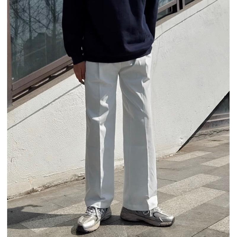 【YT Style】韓國🇰🇷正韓白色直筒牛仔褲 寬鬆 百搭 闊腿 長褲-細節圖6