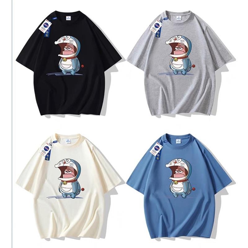 【YT Style】韓版 派大星哆啦A夢短T 潮牌寬鬆 短袖上衣 時尚穿搭 情侶 男女不拘-細節圖2