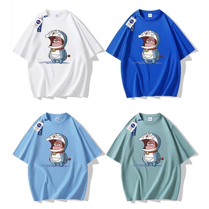 【YT Style】韓版 派大星哆啦A夢短T 潮牌寬鬆 短袖上衣 時尚穿搭 情侶 男女不拘-細節圖3