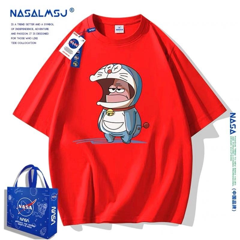 【YT Style】韓版 派大星哆啦A夢短T 潮牌寬鬆 短袖上衣 時尚穿搭 情侶 男女不拘-細節圖4