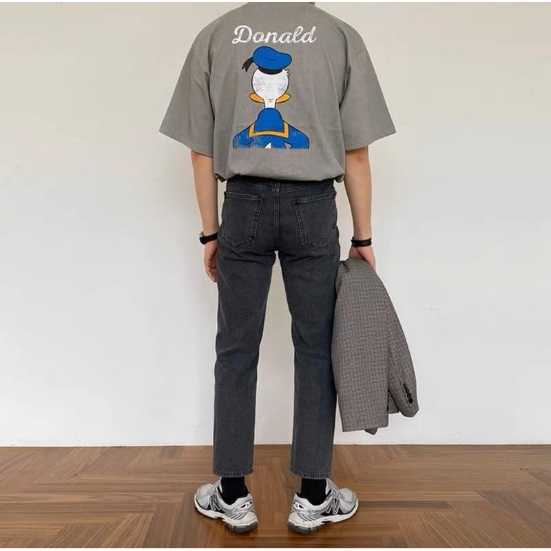 【YT Style】韓國🇰🇷正韓 唐老鴨卡通印花短T 寬鬆 韓版 情侶 迪士尼 穿搭-細節圖3