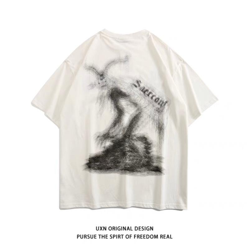 【YT Style】異形變種人字母印花短T 潮流 穿搭 寬鬆 短袖上衣 男女 情侶 多帶超優惠❗️-細節圖4