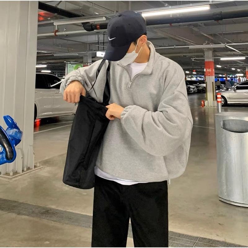 【YT Style】韓版🇰🇷韓國寬鬆半高領上衣 長袖 潮男 休閒-細節圖2