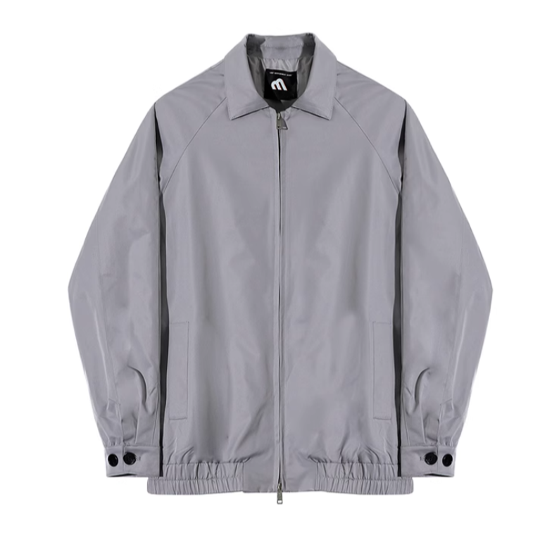 【YT Style】韓國選貨 翻領夾克 韓版 灰色夾克外套 秋夏款 外套 灰色外套 翻領夾克 灰色夾克-規格圖6