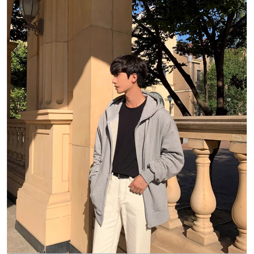 【YT Style】韓系連帽外套 懶人內刷毛厚磅連帽外套 棉質 連帽 棉外套 百搭 穿搭-細節圖4