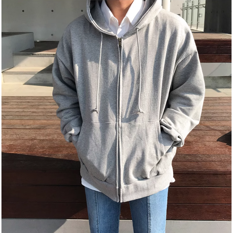 【YT Style】韓系連帽外套 懶人內刷毛厚磅連帽外套 棉質 連帽 棉外套 百搭 穿搭-細節圖5