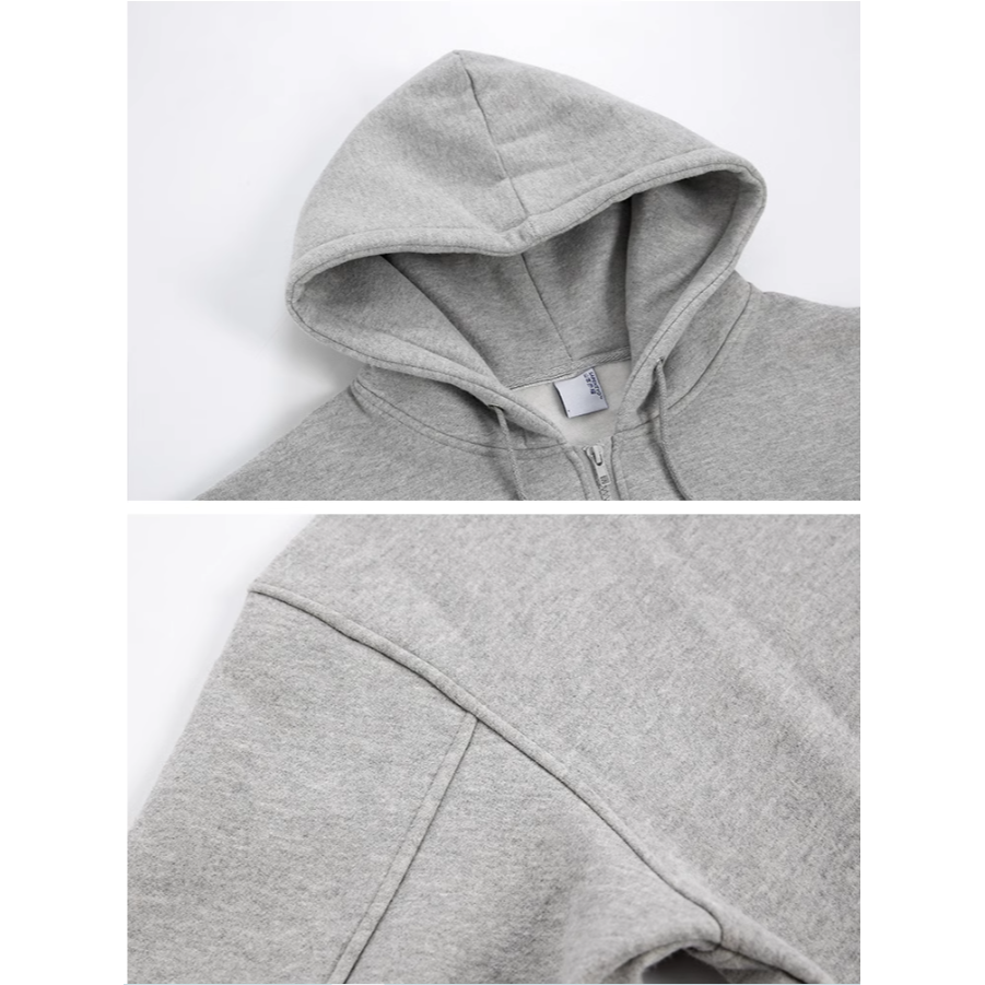 【YT Style】韓系連帽外套 懶人內刷毛厚磅連帽外套 棉質 連帽 棉外套 百搭 穿搭-細節圖7