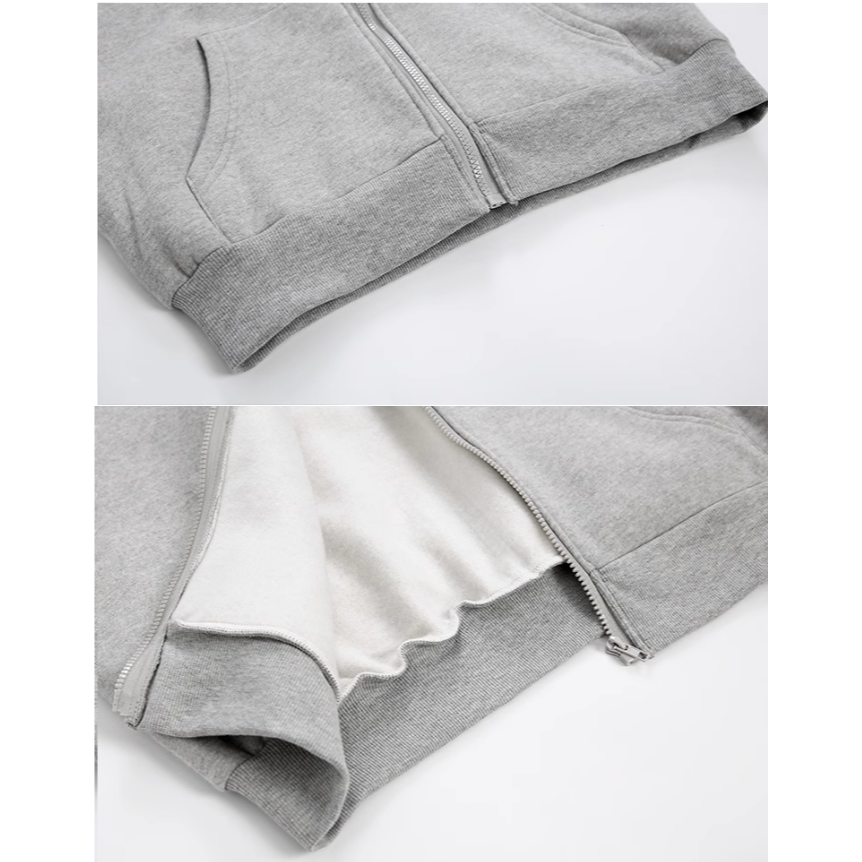 【YT Style】韓系連帽外套 懶人內刷毛厚磅連帽外套 棉質 連帽 棉外套 百搭 穿搭-細節圖9