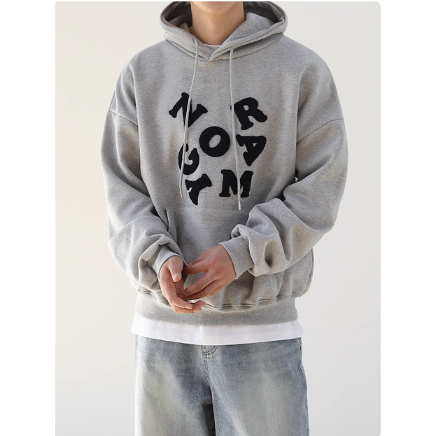 【YT Style】韓國 重磅 NOCYMAR帽TEE 字母刷毛 連帽 植絨布 穿搭 秋冬-規格圖6