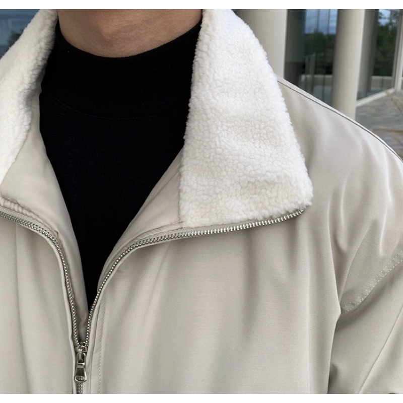 【YT SHOP】韓國｜🇰🇷｜男款｜加厚翻領棉襖外套 兩色-細節圖3