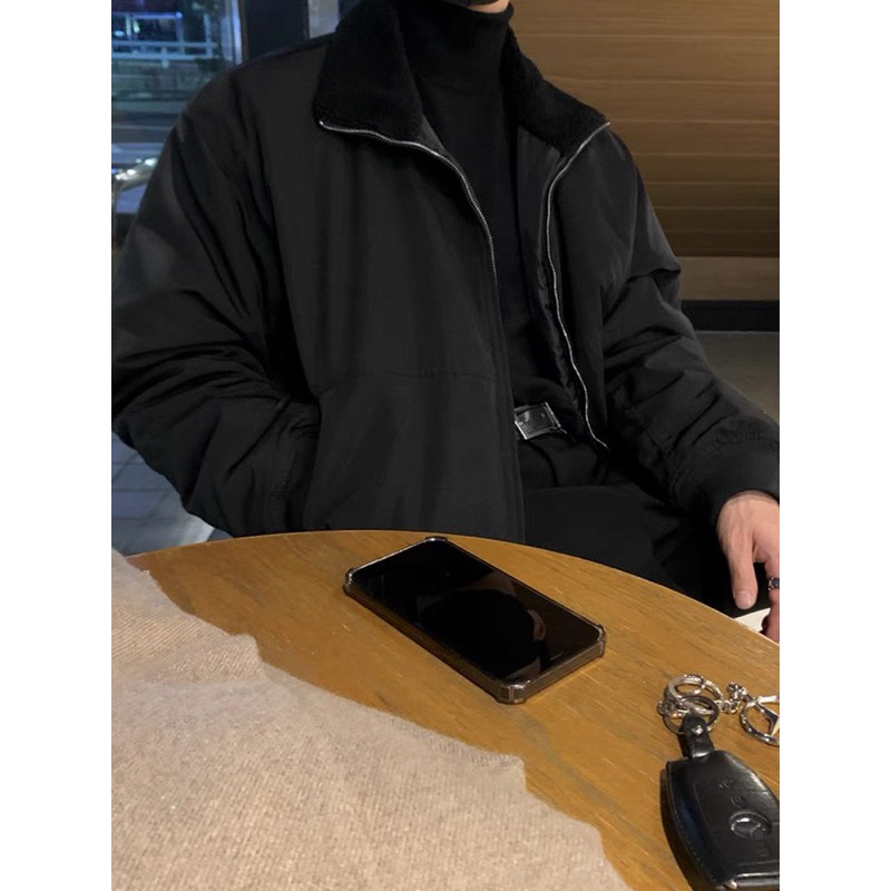 【YT SHOP】韓國｜🇰🇷｜男款｜加厚翻領棉襖外套 兩色-細節圖6