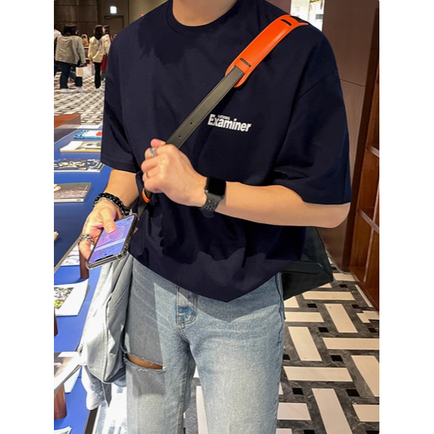 【YT SHOP】韓國 夏季 寬鬆潮流短T 男生韓版字母印花 韓系 情侶款 純棉 上衣 休閒 穿搭-細節圖2