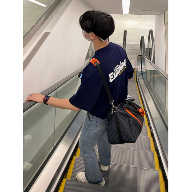 【YT SHOP】韓國 夏季 寬鬆潮流短T 男生韓版字母印花 韓系 情侶款 純棉 上衣 休閒 穿搭-細節圖3