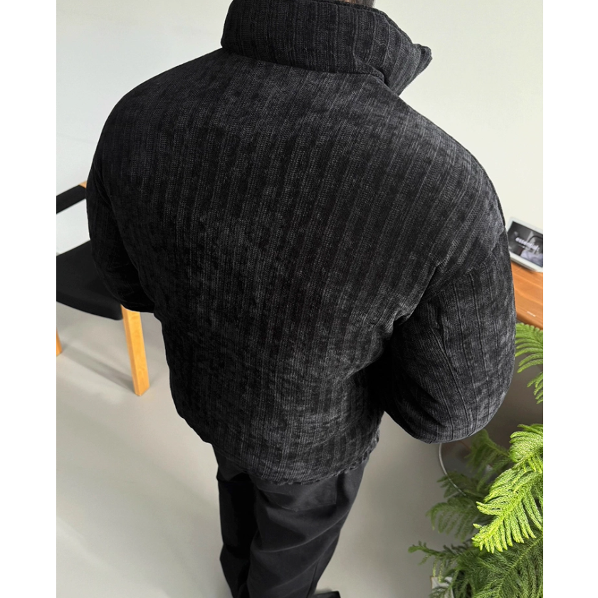 【YT SHOP】韓系高級感立領雙拉鍊夾克 男冬季寬鬆保暖棉衣外套通勤穿搭-細節圖5