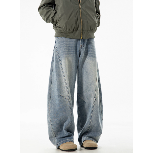 【YT SHOP】韓國｜🇰🇷｜結構彎刀褲 彎刀褲 百搭 寬鬆 寬褲 頂男必備 韓系 長褲 牛仔褲-規格圖4