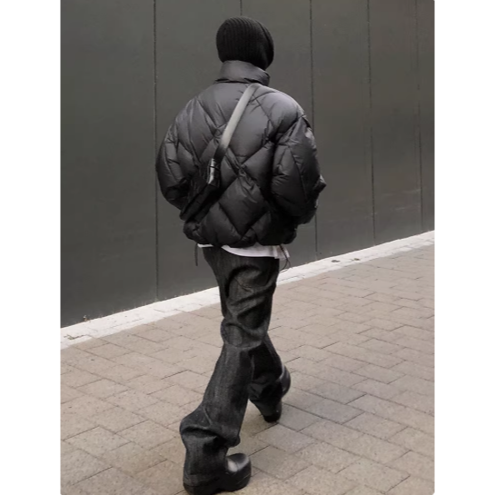 【YT SHOP】韓國｜🇰🇷｜菱格車縫羽絨外套｜保暖穿搭短版菱格車縫羽絨外套 潮流 修飾 韓系 修身-細節圖4