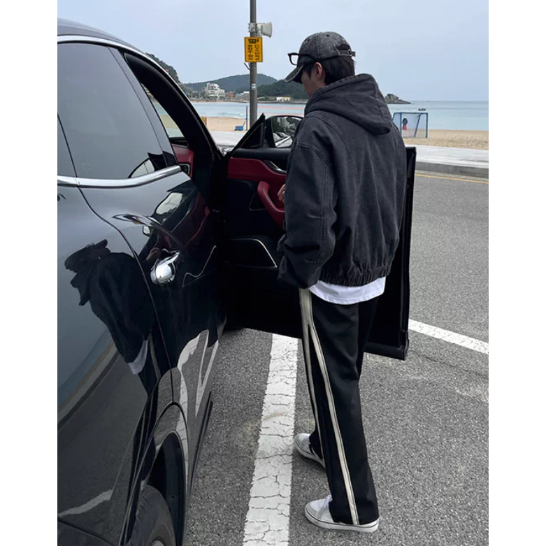 【YT SHOP】韓國｜🇰🇷｜連帽牛仔外套｜寬鬆 落肩 帽裡羔毛 雙拉鍊外套 毛絨 保暖 冬季 穿搭-細節圖7