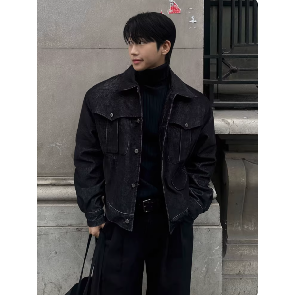 【YT SHOP】韓國｜🇰🇷｜兩色丹寧外套｜牛仔外套 韓國 穿搭 冬季 工裝 加厚 保暖-規格圖5