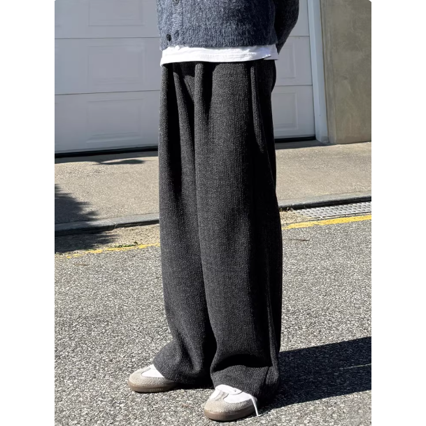 【YT SHOP】韓國｜🇰🇷｜結構彎刀褲 彎刀褲 百搭 寬鬆 寬褲 頂男必備 韓系 長褲 牛仔褲-細節圖2