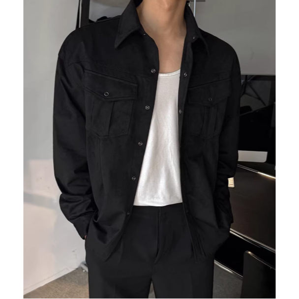 【YT SHOP】韓國｜🇰🇷｜男款｜復古風工裝長袖襯衫外套-細節圖5