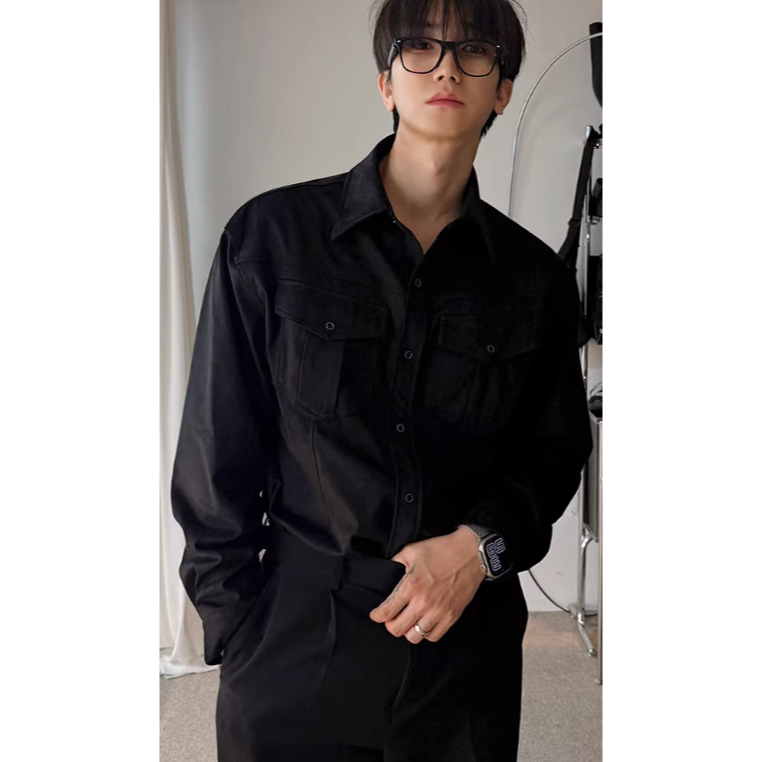 【YT SHOP】韓國｜🇰🇷｜男款｜復古風工裝長袖襯衫外套-細節圖7