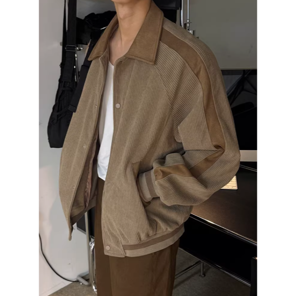 【YT SHOP】韓國｜🇰🇷｜男款｜老錢風燈芯絨翻領夾克 襯衫 外套 復古 韓系 穿搭-細節圖2