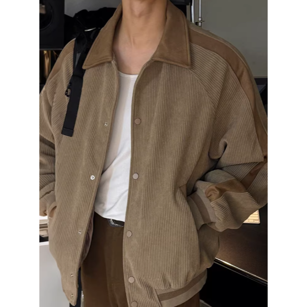 【YT SHOP】韓國｜🇰🇷｜男款｜老錢風燈芯絨翻領夾克 襯衫 外套 復古 韓系 穿搭-規格圖6